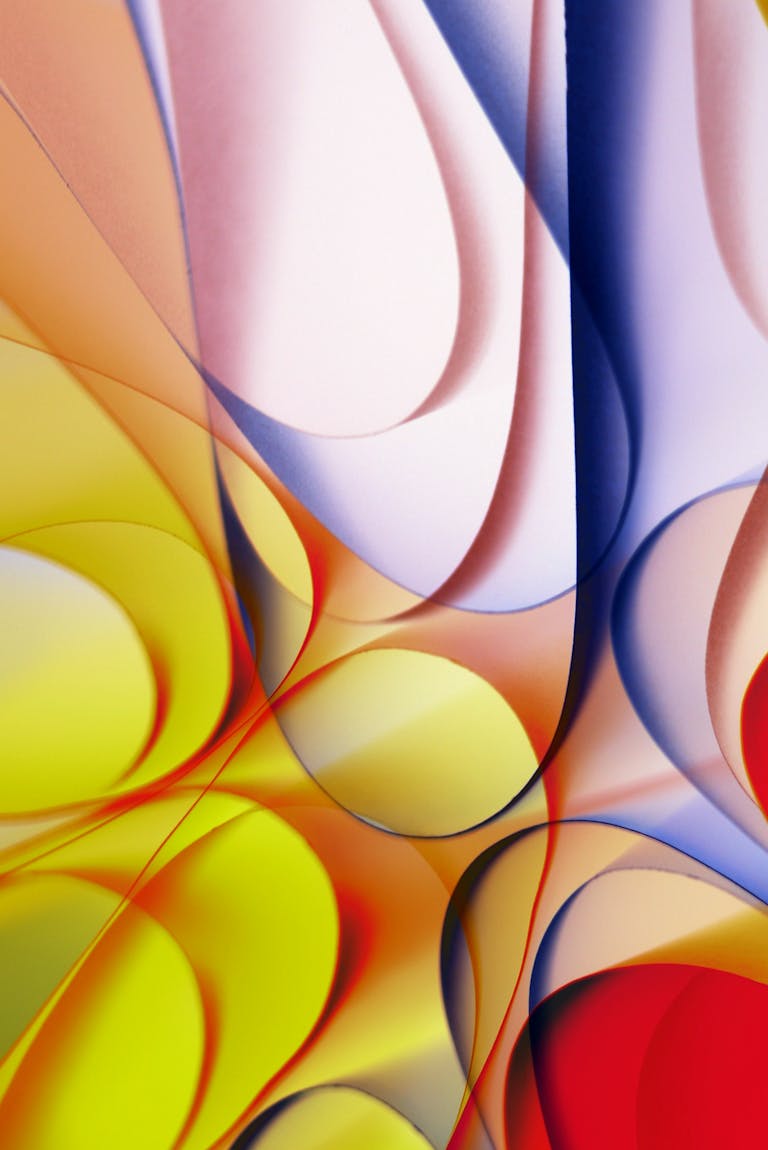 Colorful abstract art featuring dynamic curves and vibrant hues creating a vivid visual experience.